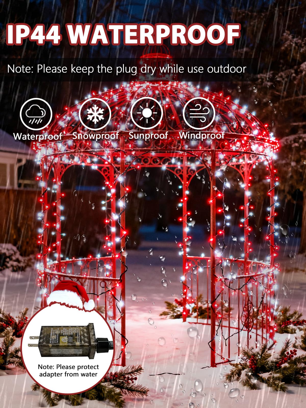 Voice Controlled Christmas Lights With Remote 99 Ft 300 Led String Lights Indoor Outdoor With 12 Modes 3 Timers Dimmable Twinkle Light Plug In Waterproof For Xmas Tree Party Decor Red And White