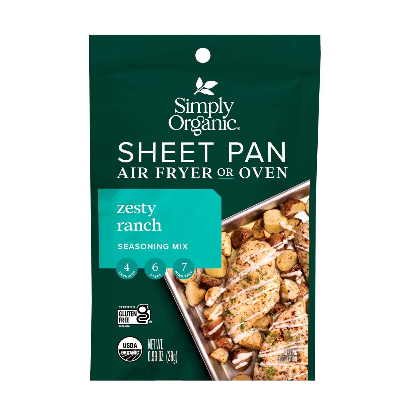 Simply Organic Sheet Pan Seasoning Zesty Ranch 0.99 Ounce (Pack of 12)