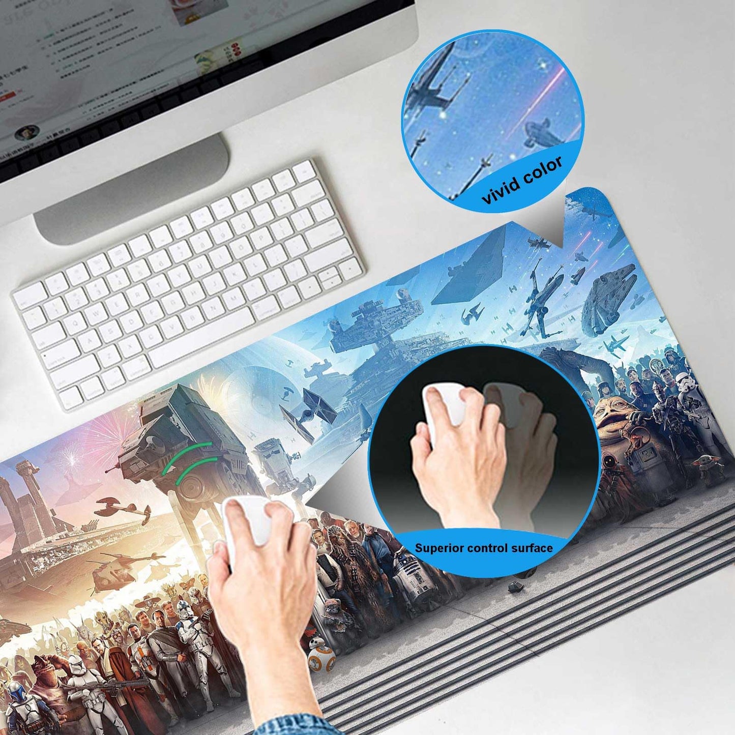 XXL Large Gaming Mouse Pad The Chosen One Custom Desk Pad,Mousepad with Anti-Slip Rubber Base,Stitched Frame Mouse Mat,Portable Desk Mat for Computer Keyboard Mice Laptop & PC,31.5X15.7 Inch