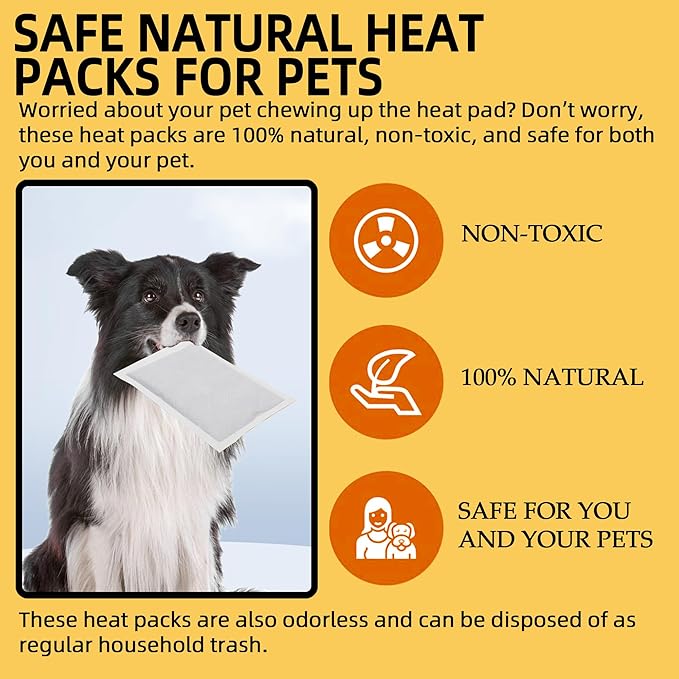(30-Pack Upgraded Heat Packs for Newborn Puppy, Anxiety Dog Toys Replacement Heat Packs, Disposable Puppy Warmers - Lasting for Approximately 40 Hours