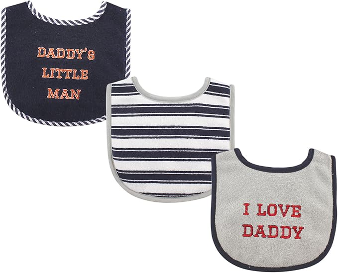 Luvable Friends Unisex Baby Cotton Terry Drooler Bibs with Fiber Filling