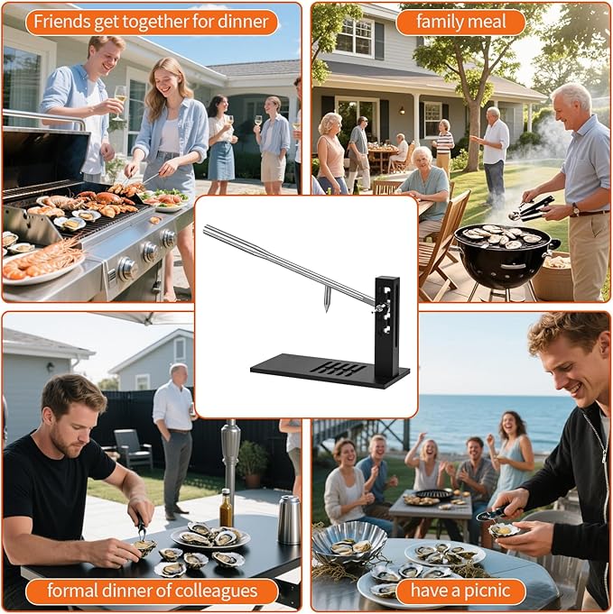 PMMJ Stainless Steel Oyster Clam Opener Machine,Oyster Shucker Tool,Adjustable Oyster Opener Tool,Including Knives, Gloves and G-Clip,Suitable for Seafood Tools for Hotel, Family and Buffet