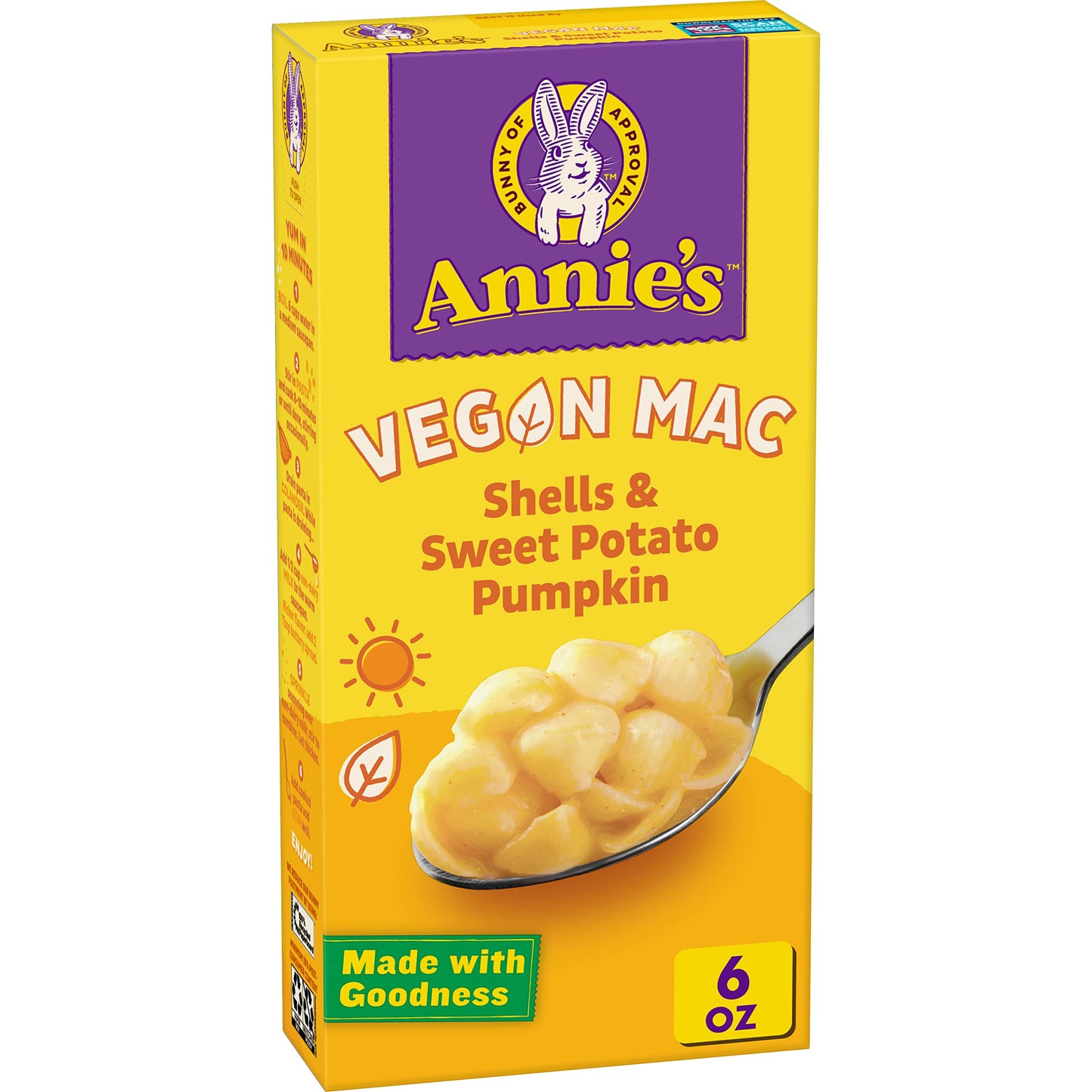 Annies Organic Vegan Mac, Shells and Sweet Potato Pumpkin, 6 oz
