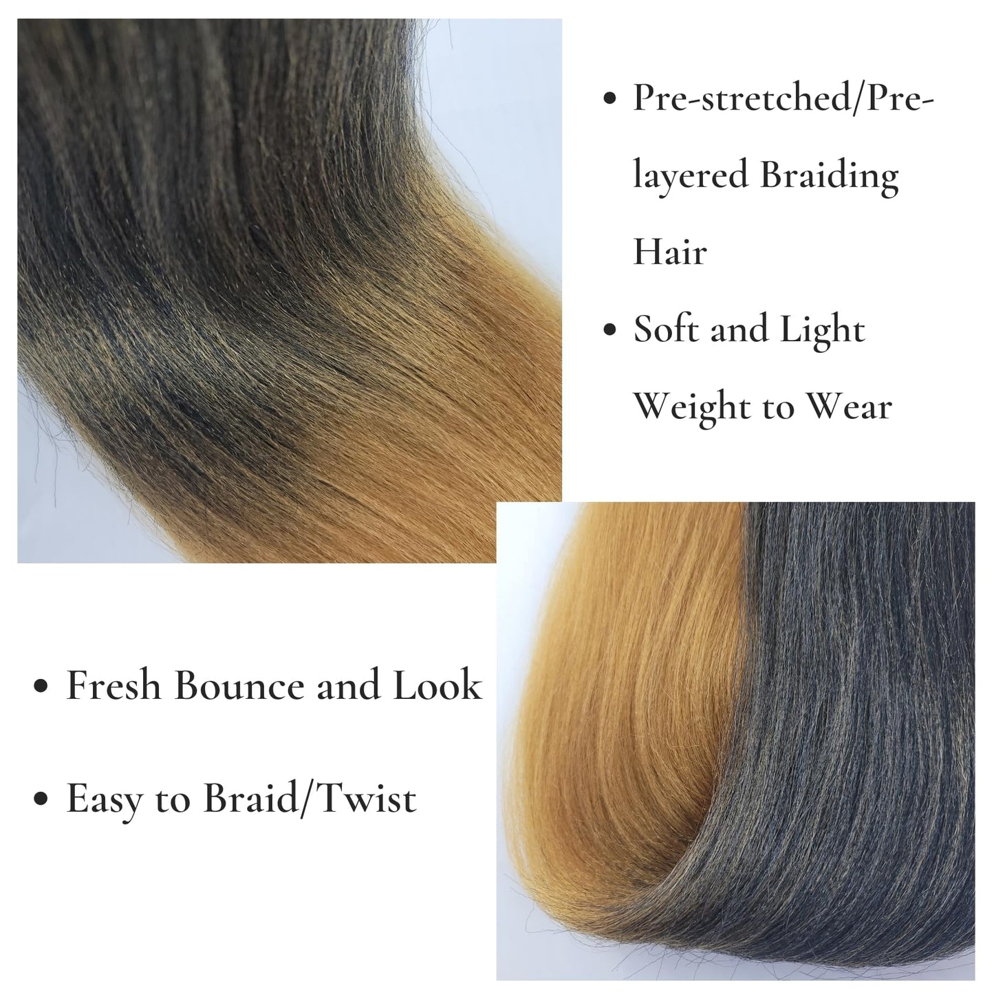 Synthetic Boho Braiding Hair Black to Honey Blonde Boho Braids Hair for Braiding Deep Wave 1b/27# Boho Braids for Women
