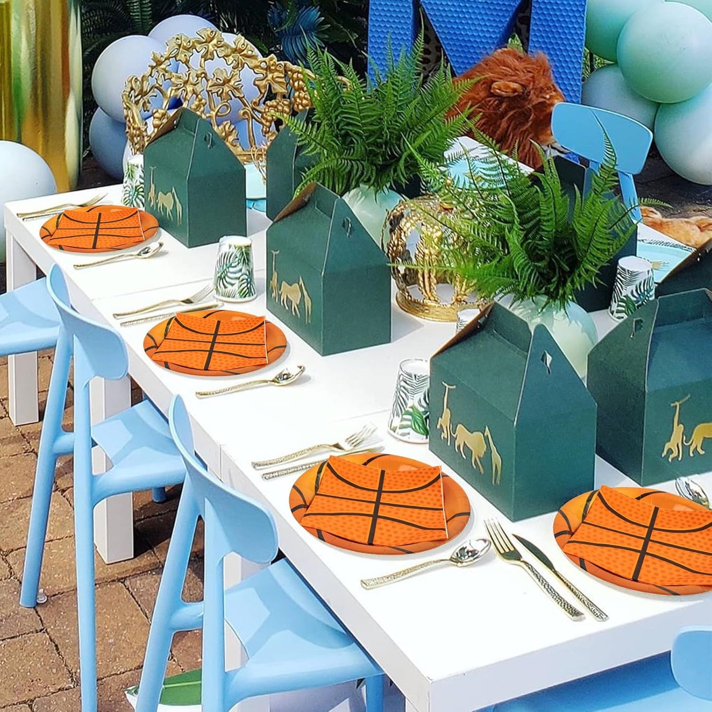 40PCS Basketball Paper Plates and Napkins Party Supplies, Disposable Basketball Party Plates and Napkins Tableware Set for Kids Basketball Birthday Party Decorations Serves 20 Guests