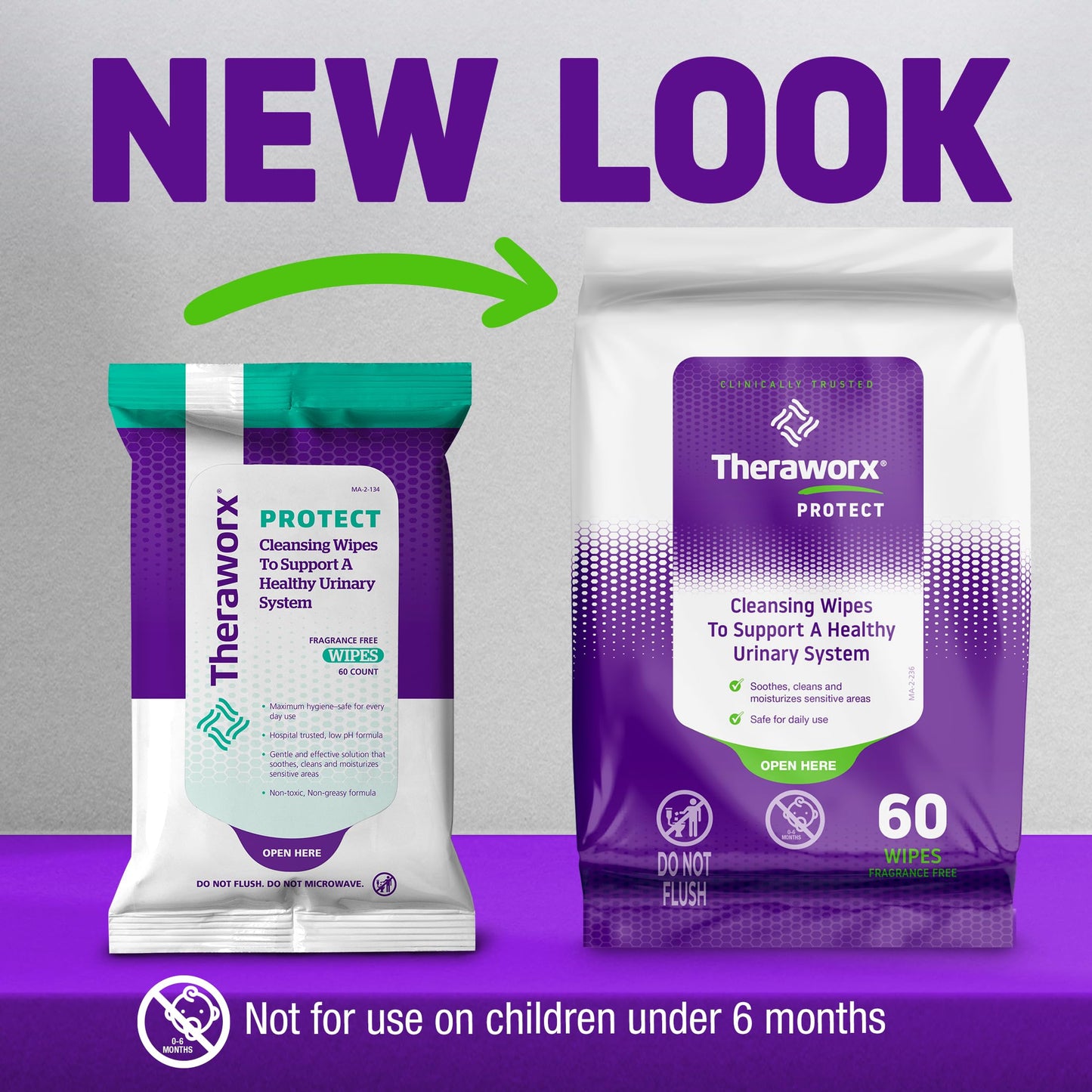 Theraworx Protect 60-Count Cleansing Wipes To Help Support A Healthy Urinary System
