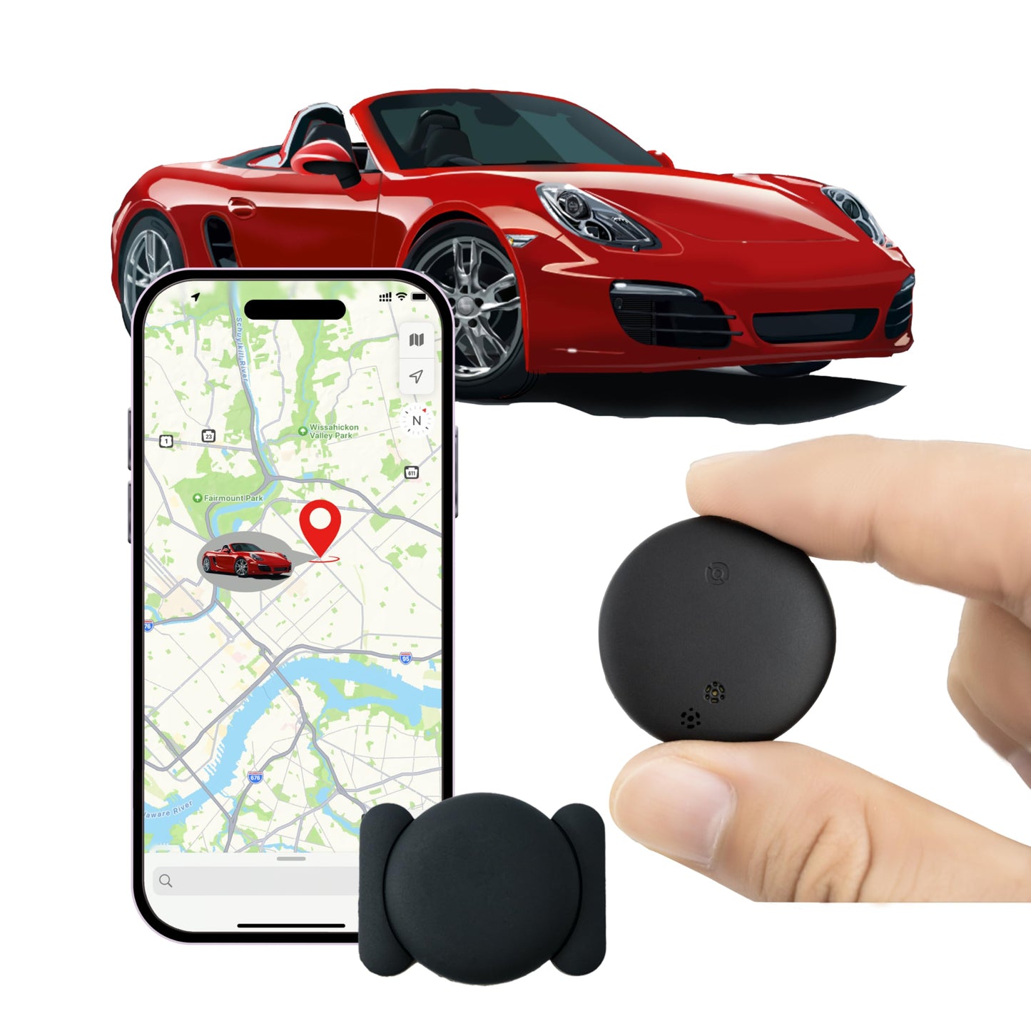 Super Magnetic! 360 Days of Battery Life! Apple Find My Subscription-Free GPS Car Locator - Waterproof and Drop-Proof, Stealth T