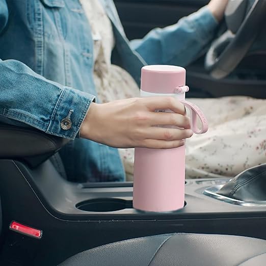 PHILIPS Filtered Water Bottle, Insulated Stainless Steel Water Purifier Bottle for Daily Life & Travel, BPA Free with GoZero Everyday Filter for Cleaner Tastier Tap Water, Keeps Cold, 18.6 oz Pink