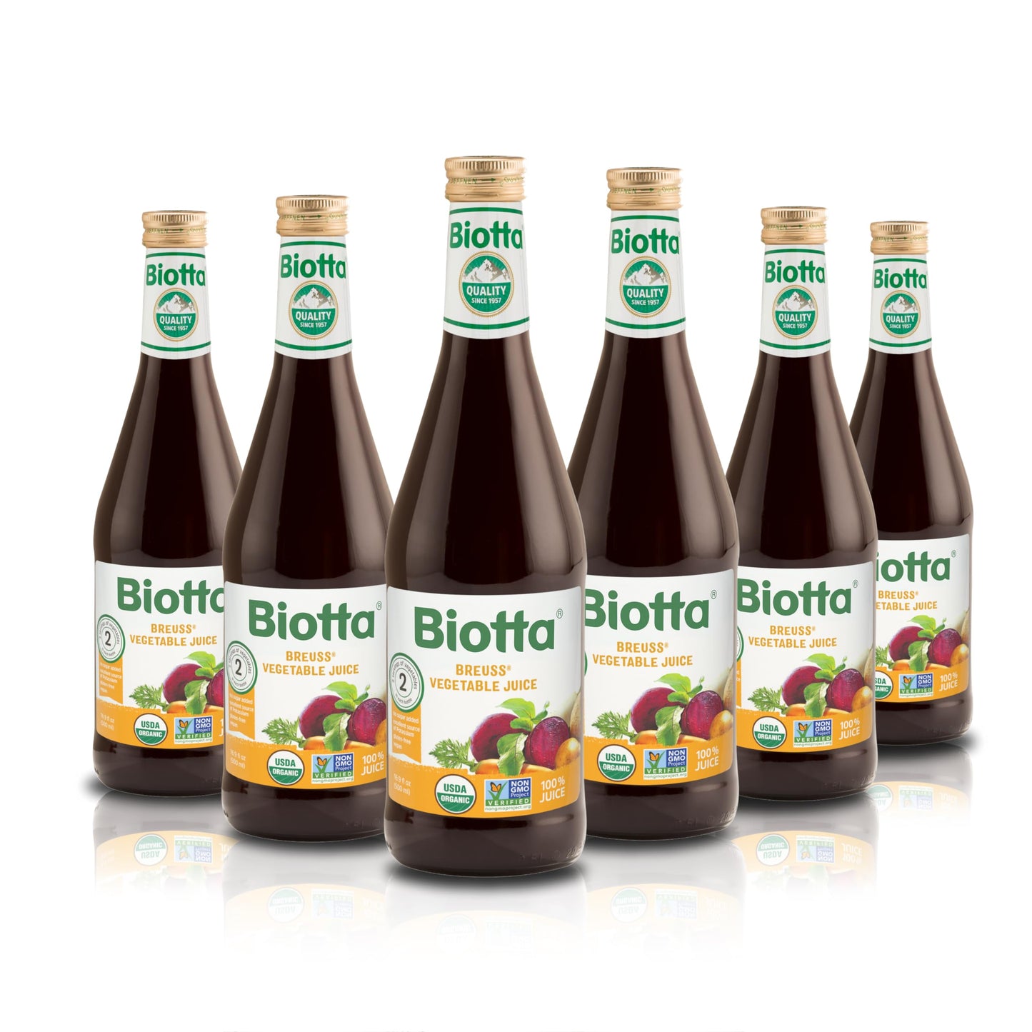 Biotta Organic Breuss Juice - 100% Juice Superfood- Help Improve Overall Wellness - Excellent Source of Potassium (16.9 Fl Oz, P