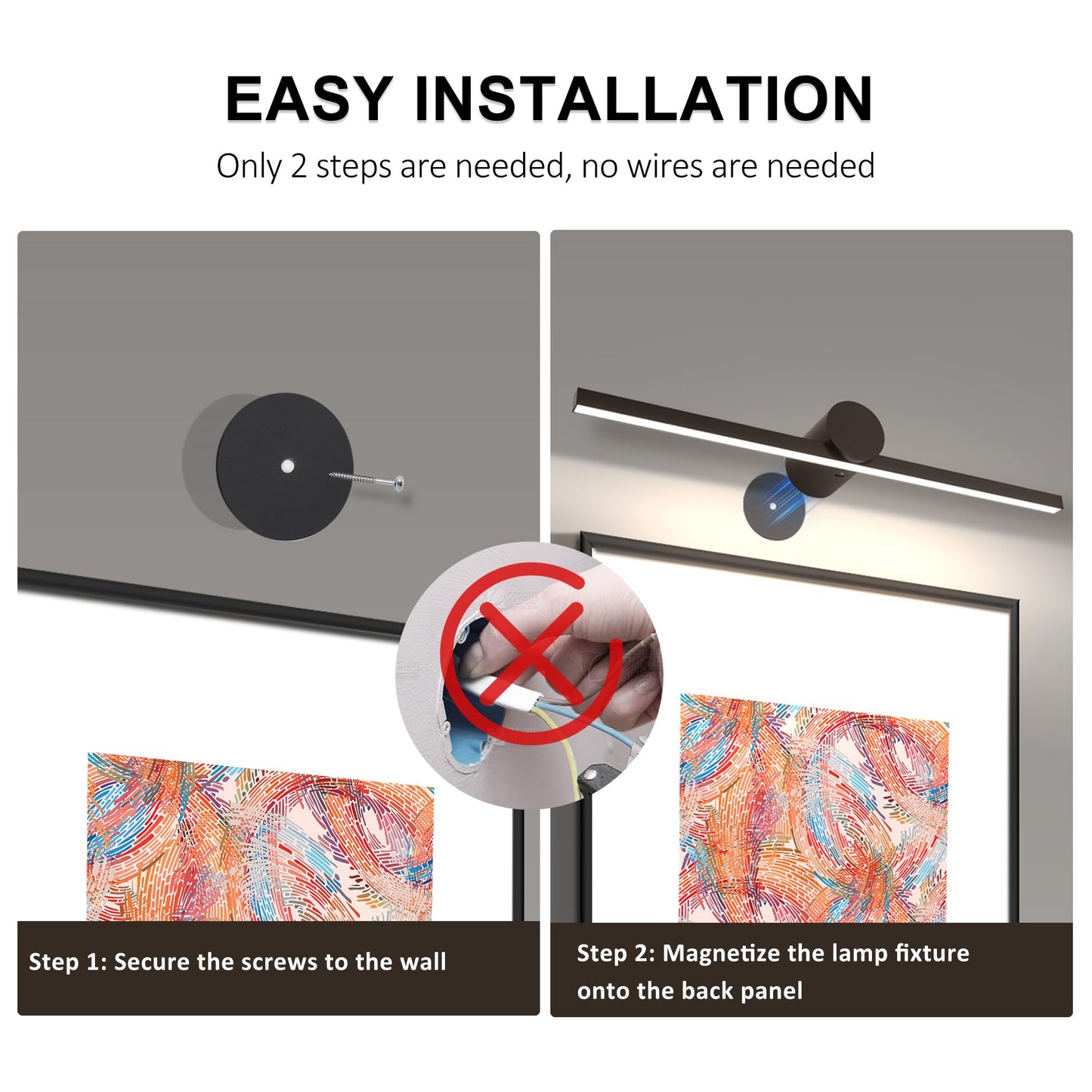 Zitostory Battery Operated Picture Light For Wall With Remote Wireless Dimmable Art Lights For discomfort-reducingtings Rechargeable Gallery Light Artwork Lighting For Canvas Portrait (Gold 20 Inch)