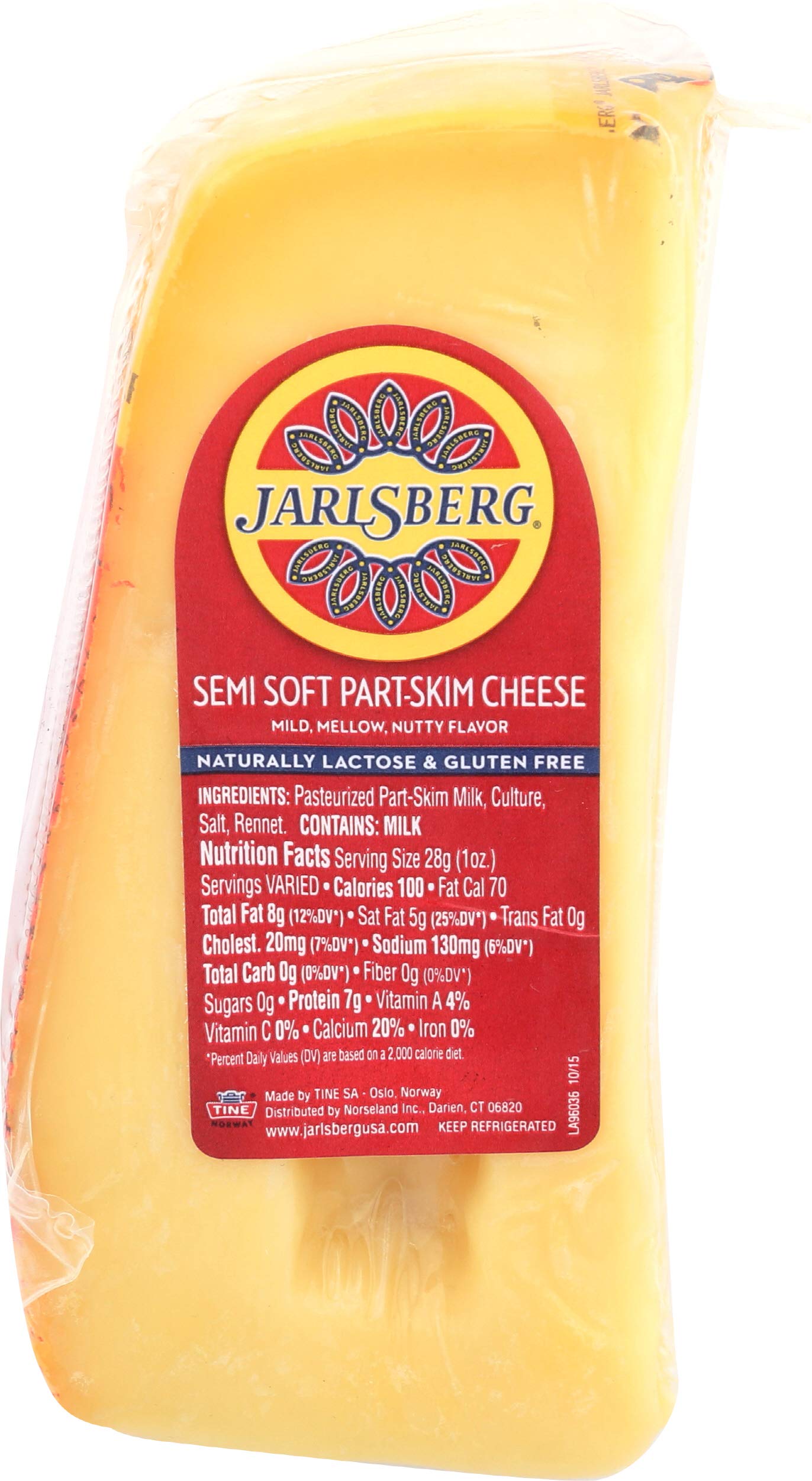 Jarlsberg, Part-Skim Semi-Soft Cheese Wedge, 10 oz