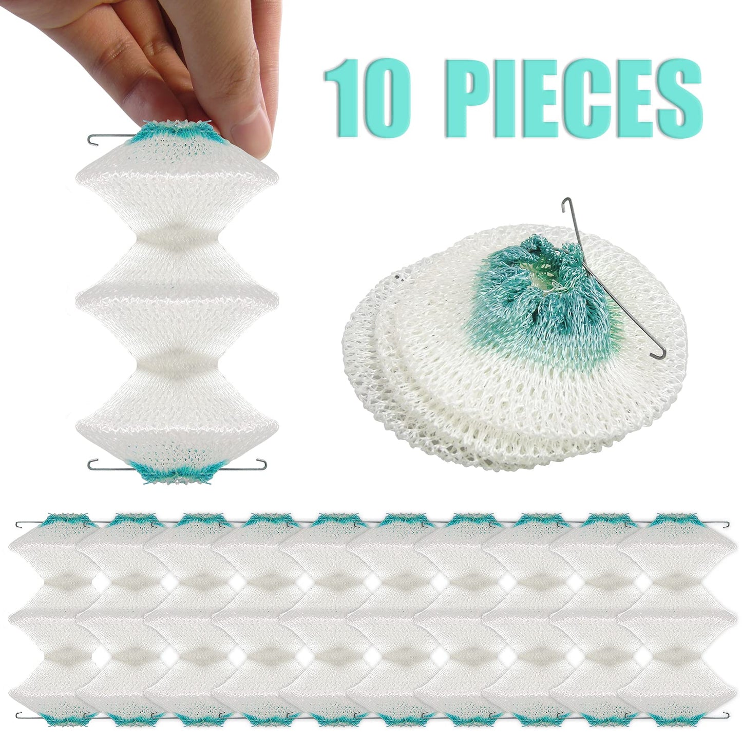 Petdcheb 10 Pieces 3-Layer Gas Lantern Mantles, Blue Rayon With 2 Install Clips, Accordion Shape