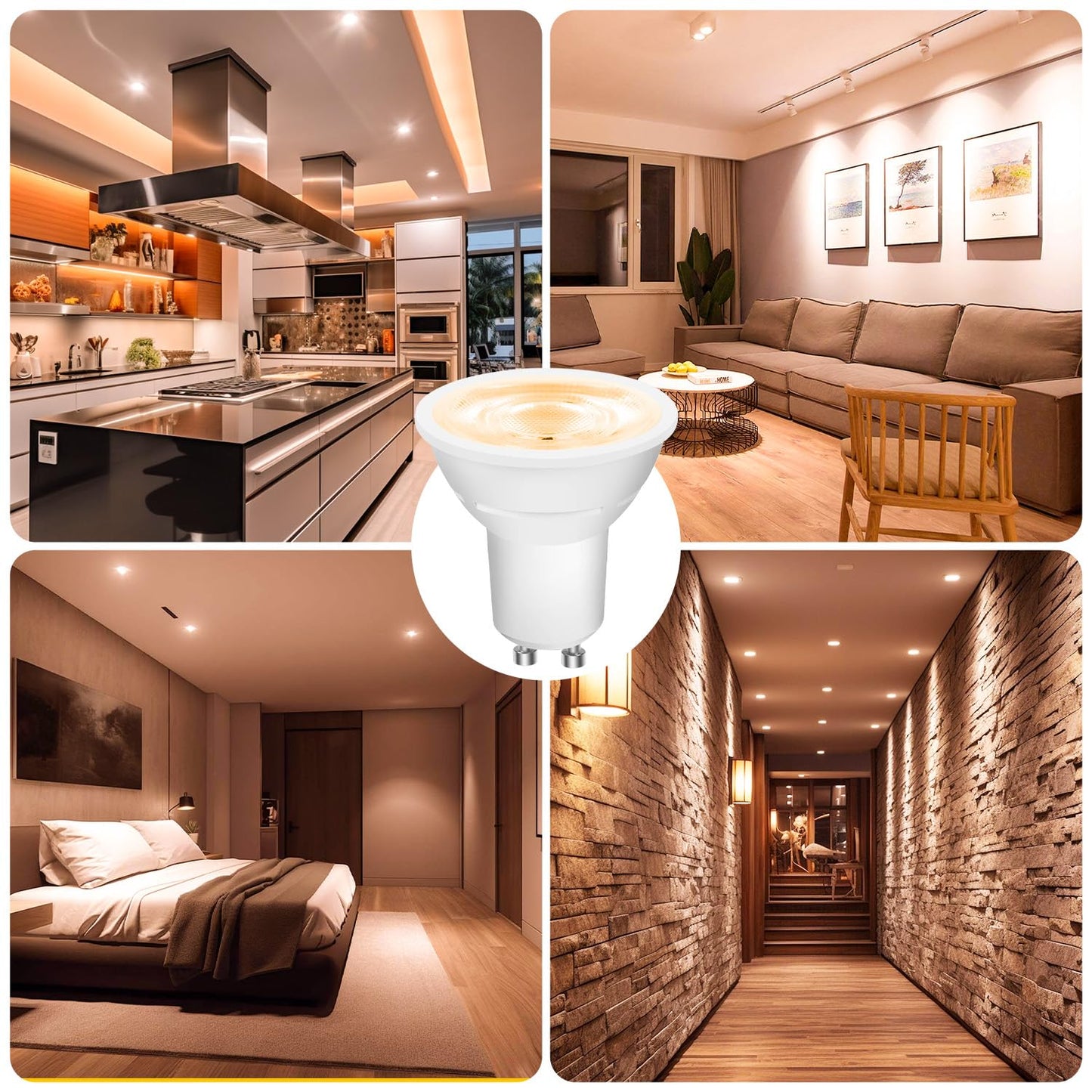 Daybetter Gu10 Led Light Bulbs Dimmable Gu10 Bulb Replacement For Track Lighting 5.5W Equivalent 50W 500 Lm Warm White 2700K Mr16 Led Bulb For Kitchen Range Hood Living Room 12 Pack