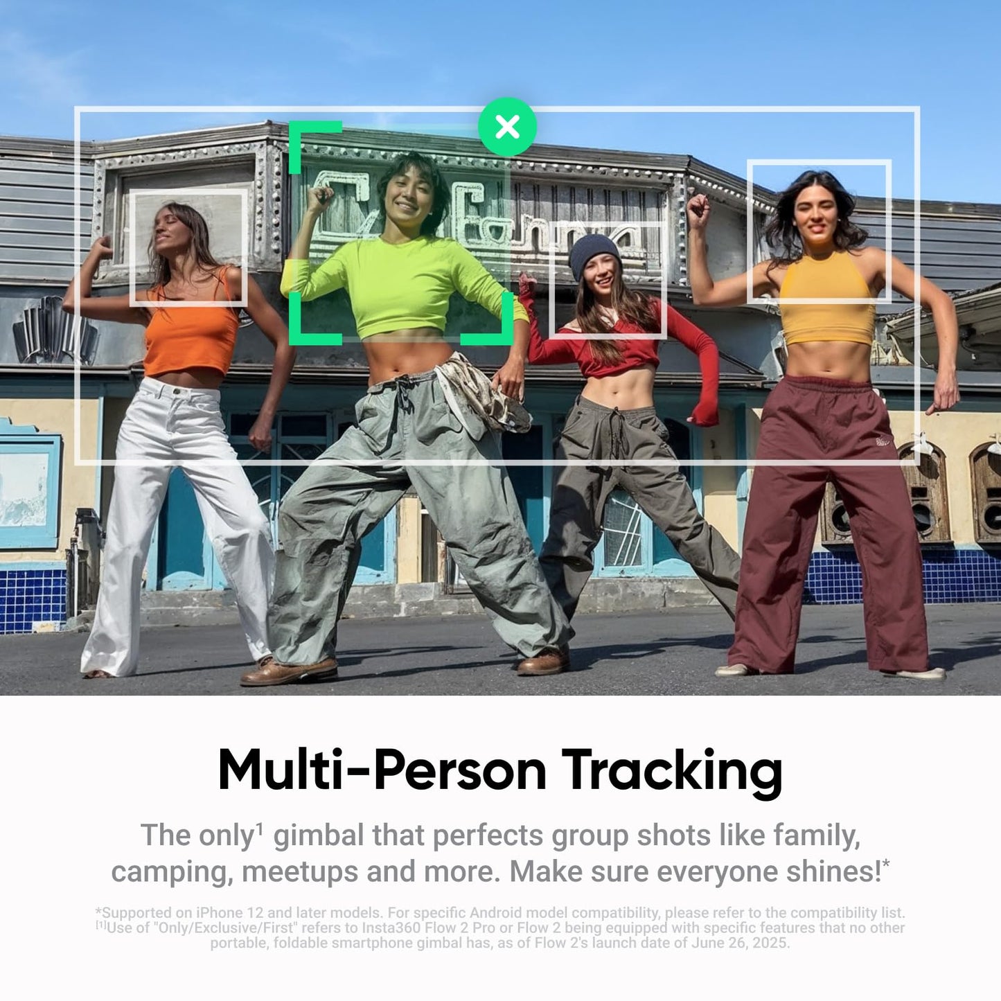 Insta360 Flow 2 Plus Ai Tracker Bundle White - Foldable Phone Gimbal, Ai Tracking With Any App, Multi-Person Tracking, Built-In