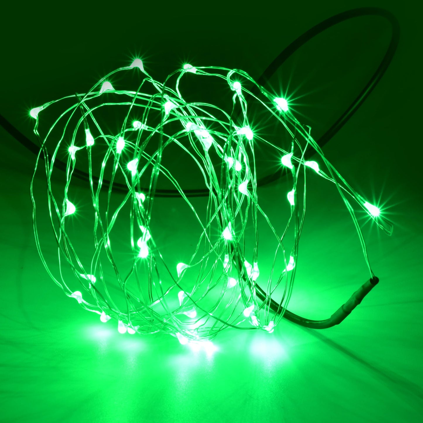 Karlling Usb Plug In Led Fairy Lights 2 Packs Of 50 Led Bulbs 16 Ft Silver Wire Waterproof Starry String Lights For Bedroom Patio Garden Party Wedding Commercial Lighting (Green)