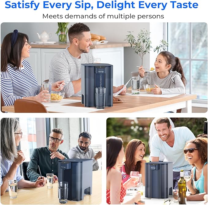 Waterdrop Mega Electric Water Filter Pitcher, Dispenser, 200-Gallon Filtered Water Pitcher, NSF/ANSI 42&53&401&372, Reduce PFAS, Lead, Chlorine, 27-Cup, Blue, with 1 Filter, ππ¨ππ¬ π§π¨π Lower TDS