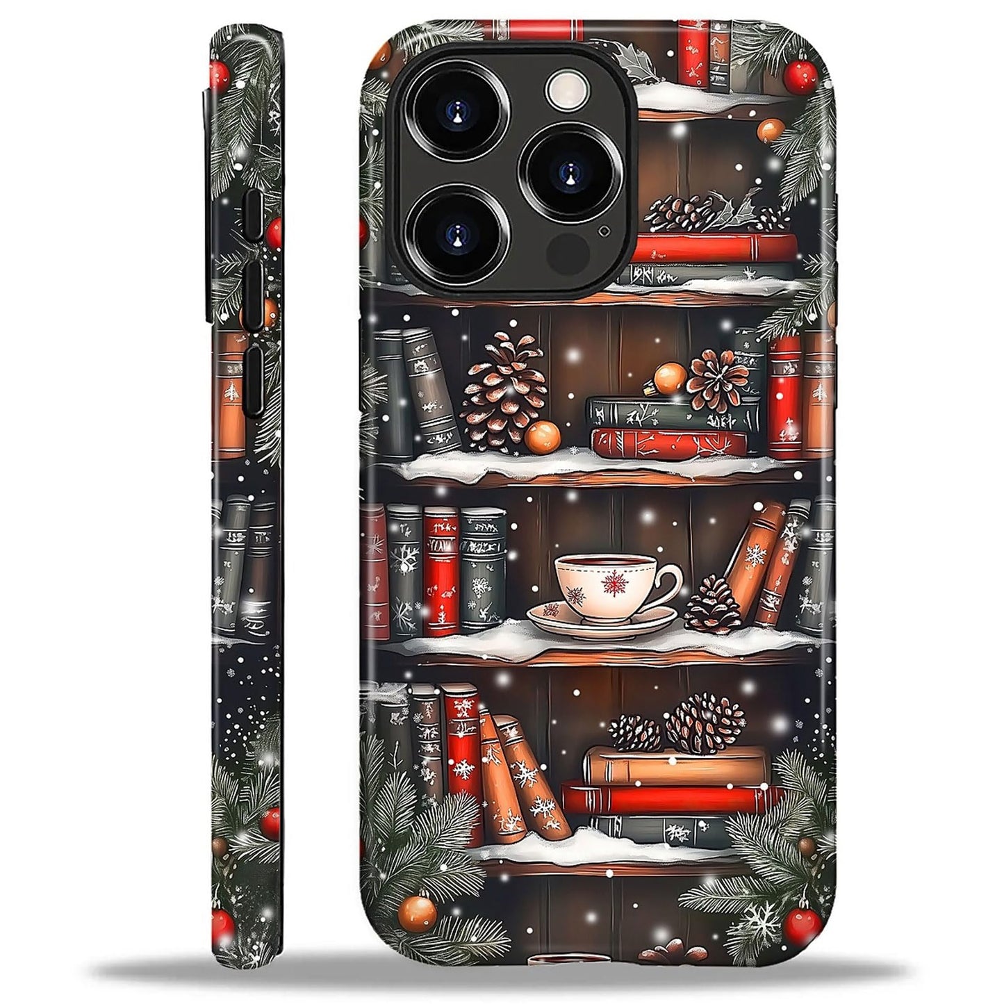 Goodsprout for iPhone 13 Pro Case,Hybrid 2-Layer Hard Shell + Silicone Protective Case -Resistant Shockproof- Christmas Tree Sno