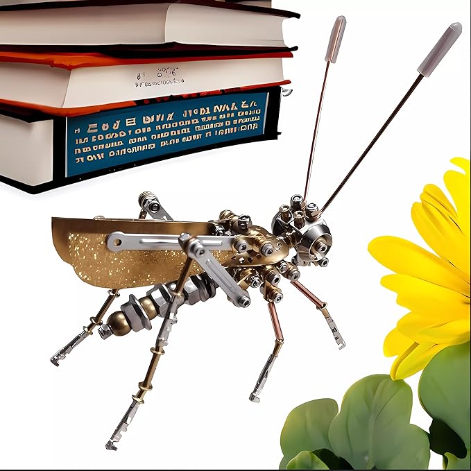 Mechanical Metal DIY 3D Insect Cricke Model Brass Puzzle Kits Puzzle for Adults, Steampunk Electric Mechanical, Assembly DIY Gift Craft Hobby for Men Christmas Decorations(Cricket)