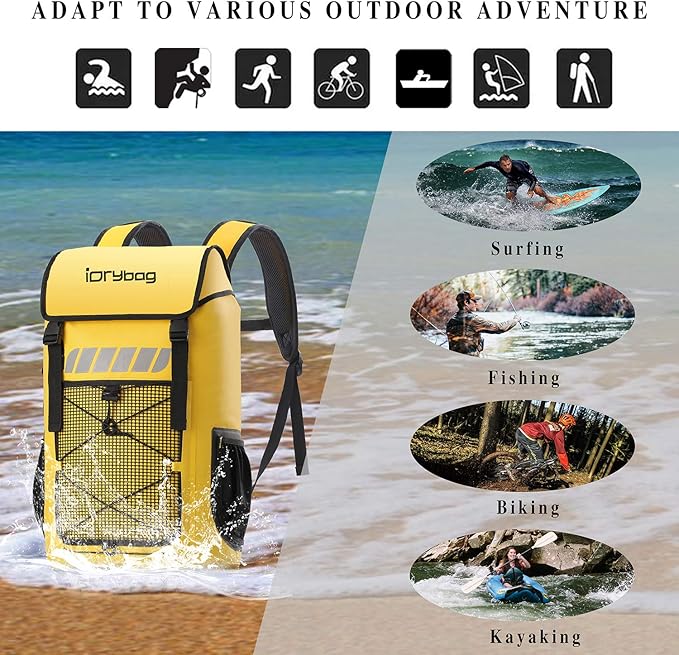 IDRYBAG Waterproof Backpack for Men 25L/45L, Dry Bags Kayak, Dry Backpack Camping Hiking