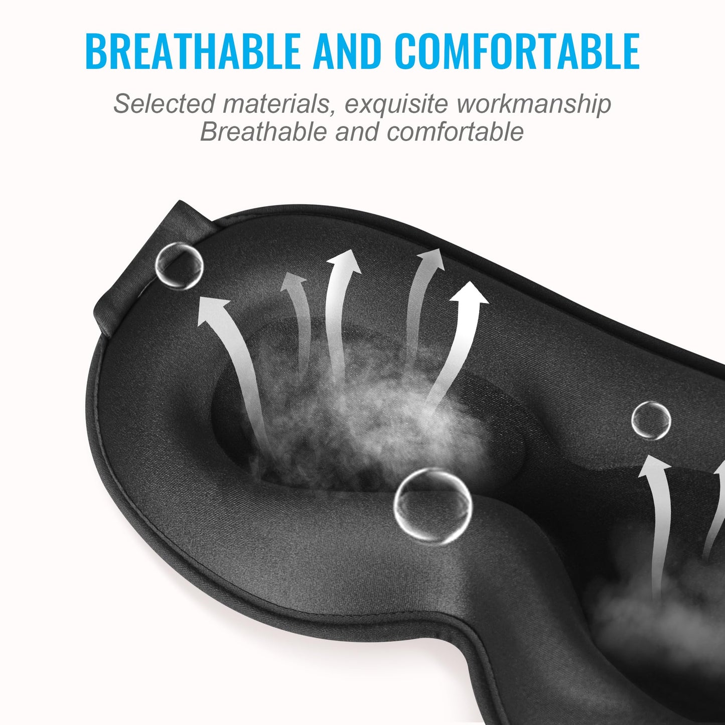 Sleep Mask,Upgraded 3D Deep Contoured Eye Mask for Sleeping,No Pressure Eye Covers 99% Block Out Light Eye Mask with Adjustable Elastic Strap for Sleeping, Yoga, Traveling (1pc,Black)