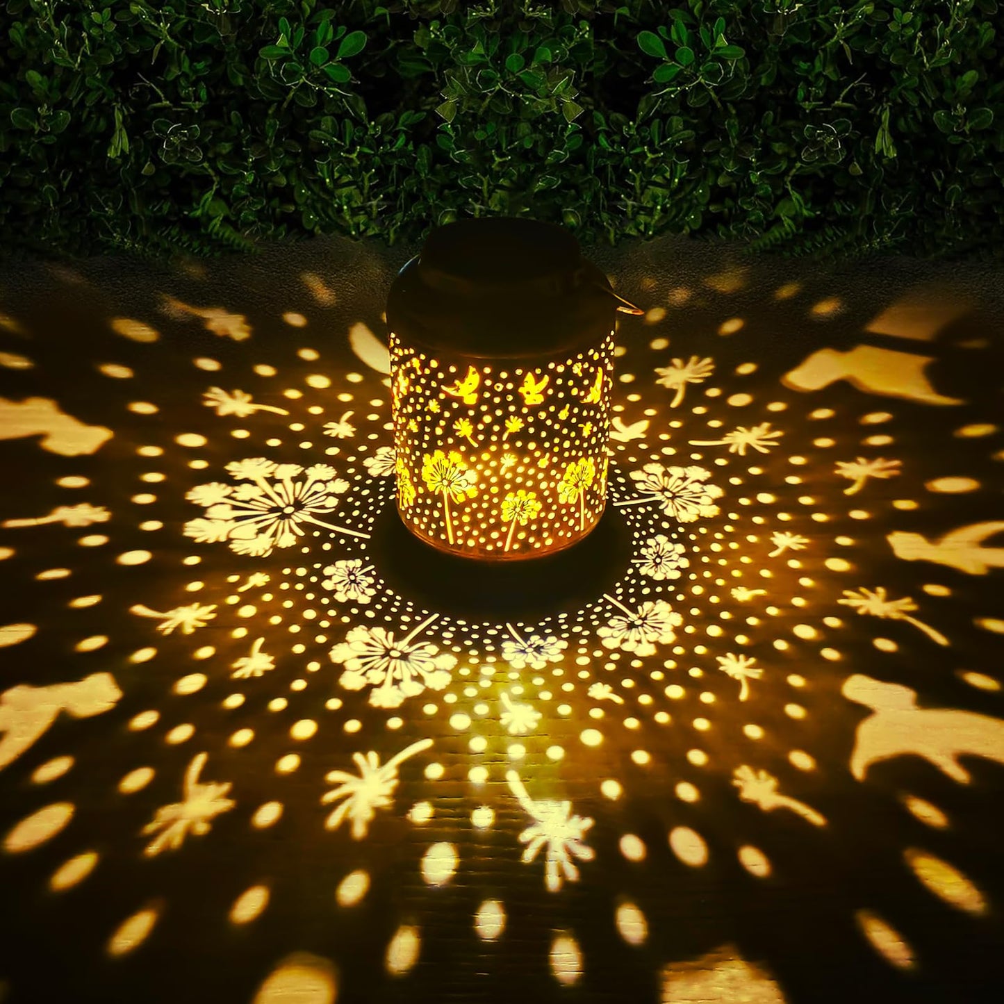 HUMIIEYE Solar Lantern Outdoor Dandelion Garden Decor, IP65 Waterproof Hanging Solar Powered Lights Birthdays Gifts for Women Mo