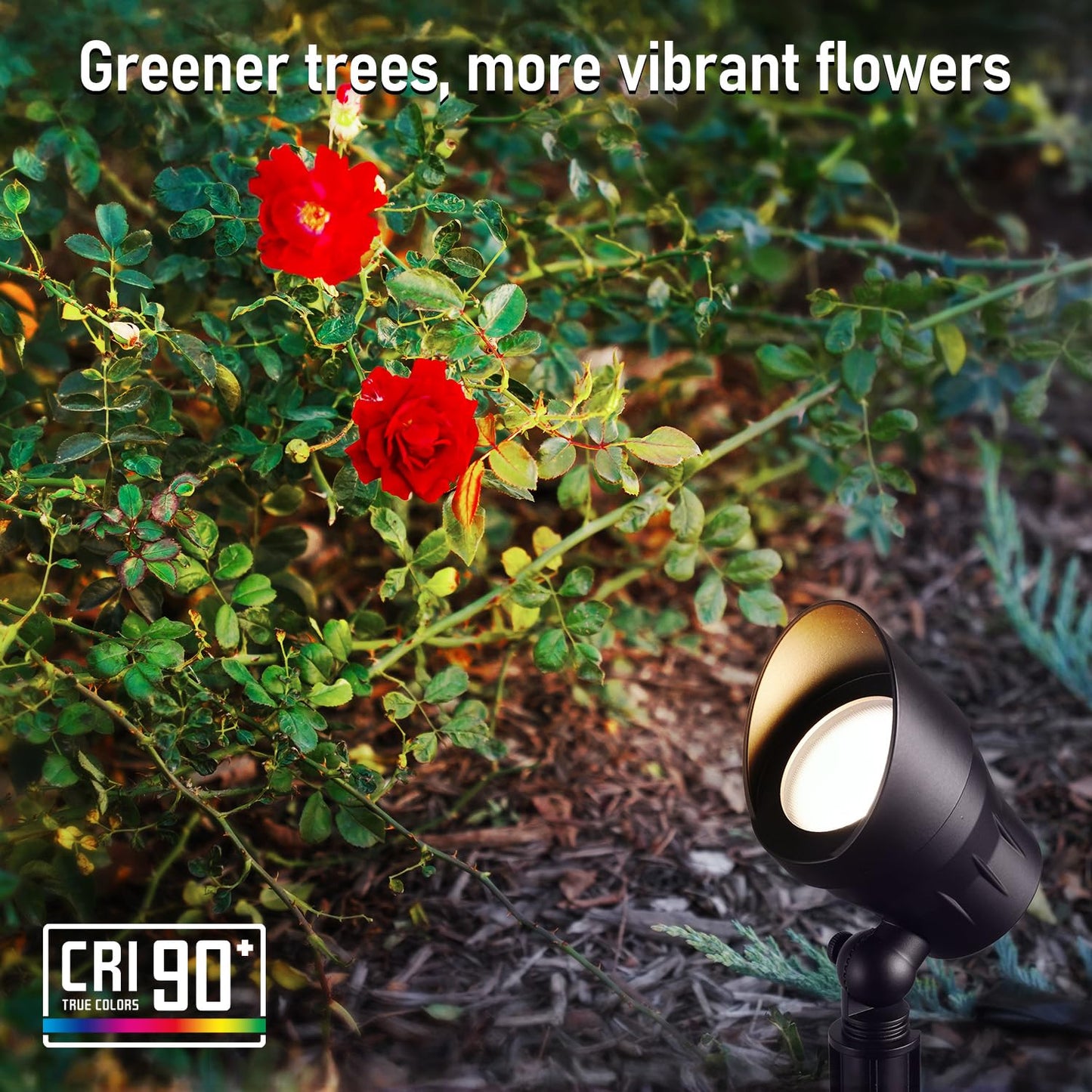LEONLITE 8-Pack Low Voltage LED Landscape Spotlight, 4W 12V, Aluminum, Warm White (3000K), Model 60816, Bronze Finish