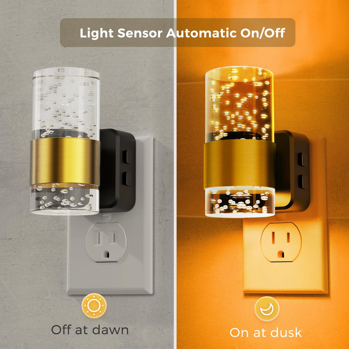 L LOHAS LED Night Light, Dimmable with Remote Control, RGB Color Changing, Dusk to Dawn Sensor, 1 Pack