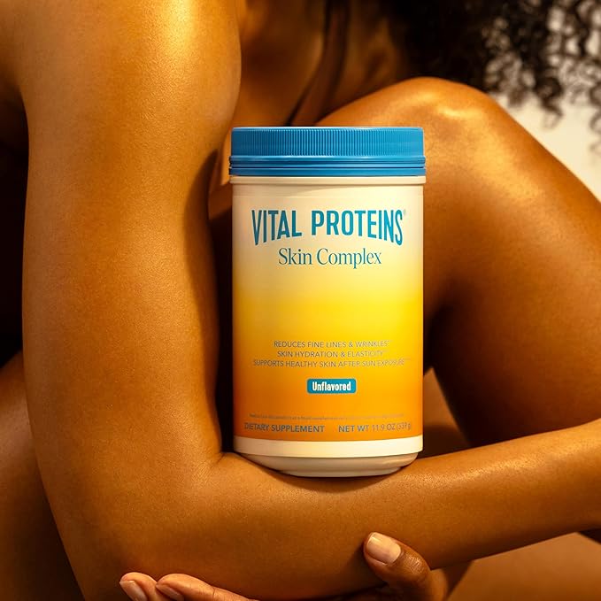 Vital Proteins Collagen Peptides for Women - 20g Hydrolyzed Collagen, Vitamin C, Hyaluronic Acid, Reduce Fine Lines & Wrinkles, Verisol & Holimel - Skin Complex Supplement, Unflavored 11.9oz Powder