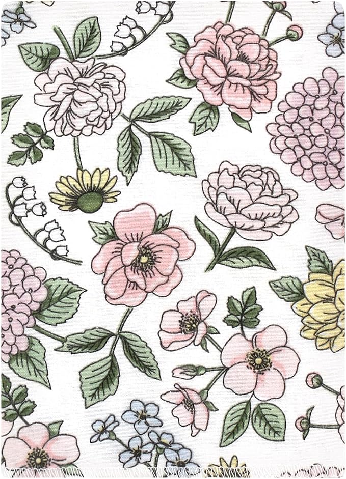 Luvable Friends Hudson Baby Flannel Burp Cloths 12pk, Vintage Floral