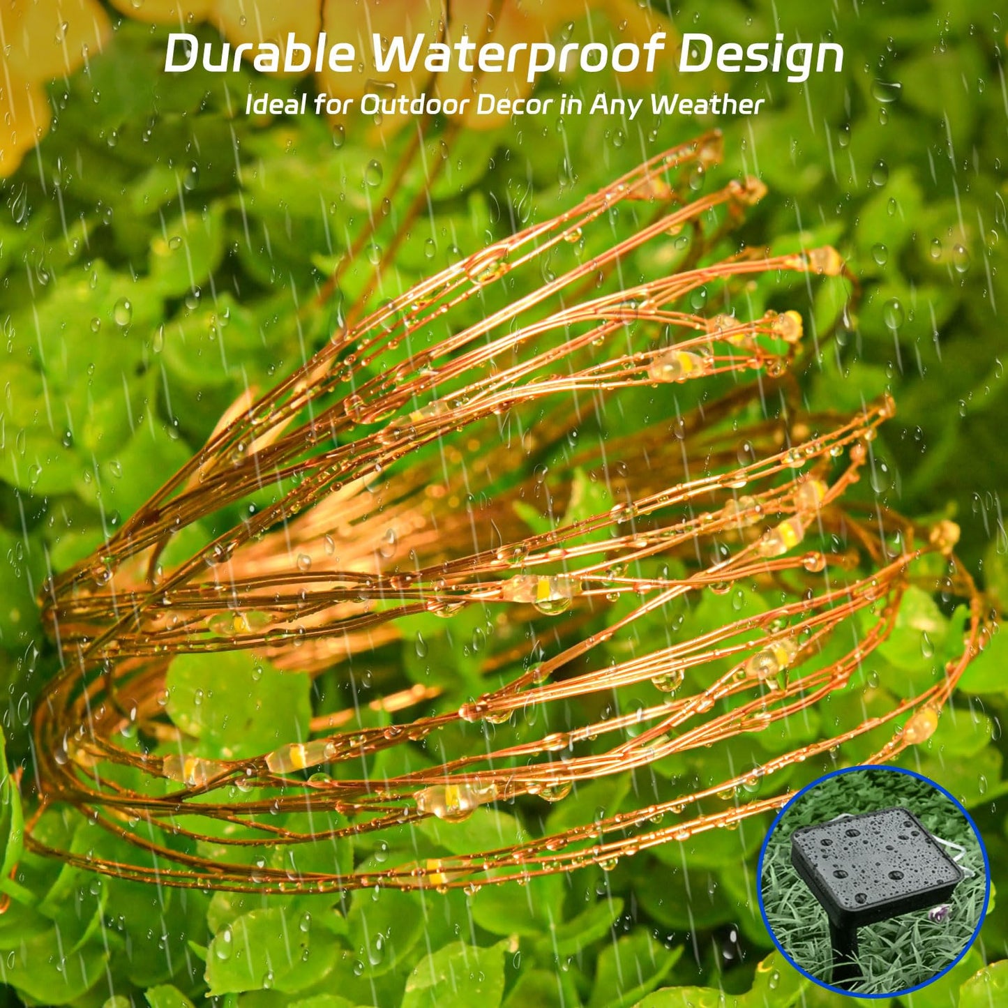 cshare Solar Fairy Lights 120LED Outdoor String Lights 39.4ft Waterproof Warm White 8 Modes for Patio Garden Decorations