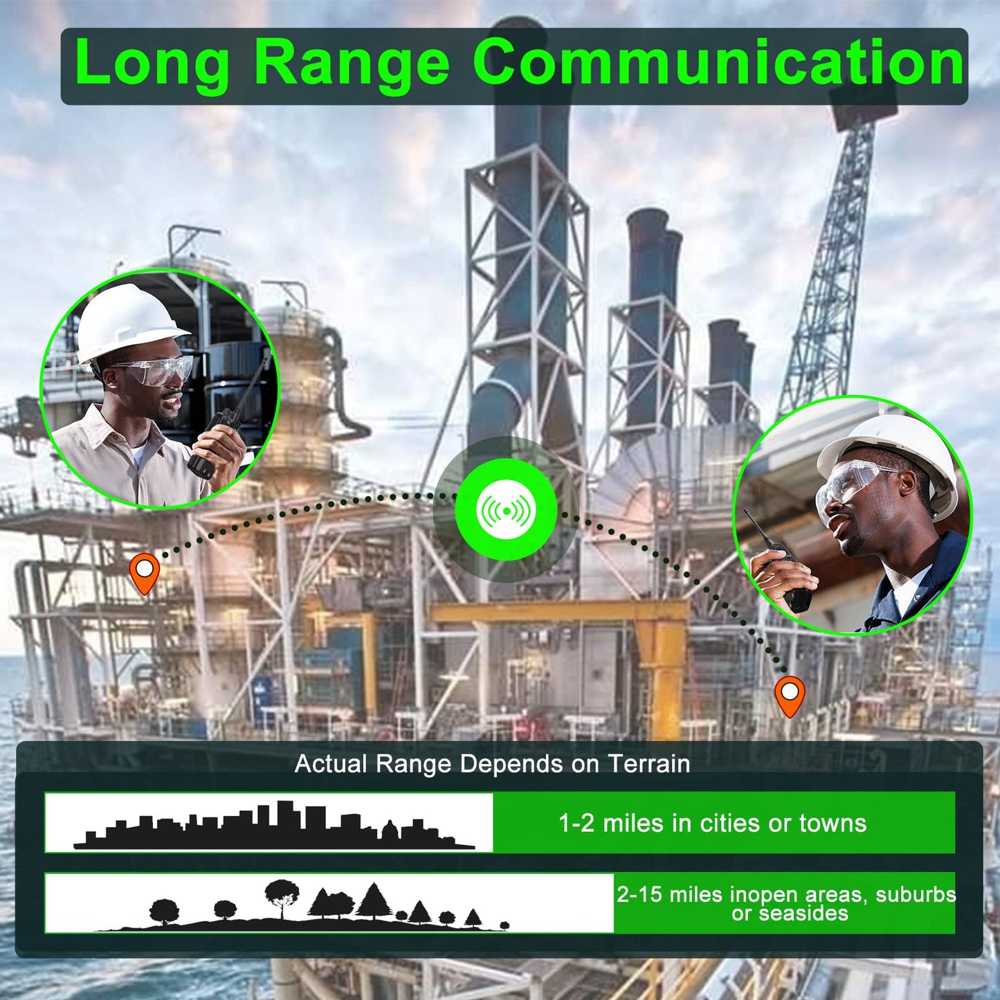 Samcom Fpcn10A Two Way Radios Long Range 3000Mah Heavy Duty Walkie Talkies For Adults Rechargeable Handheld Uhf 2 Way Radios Wit