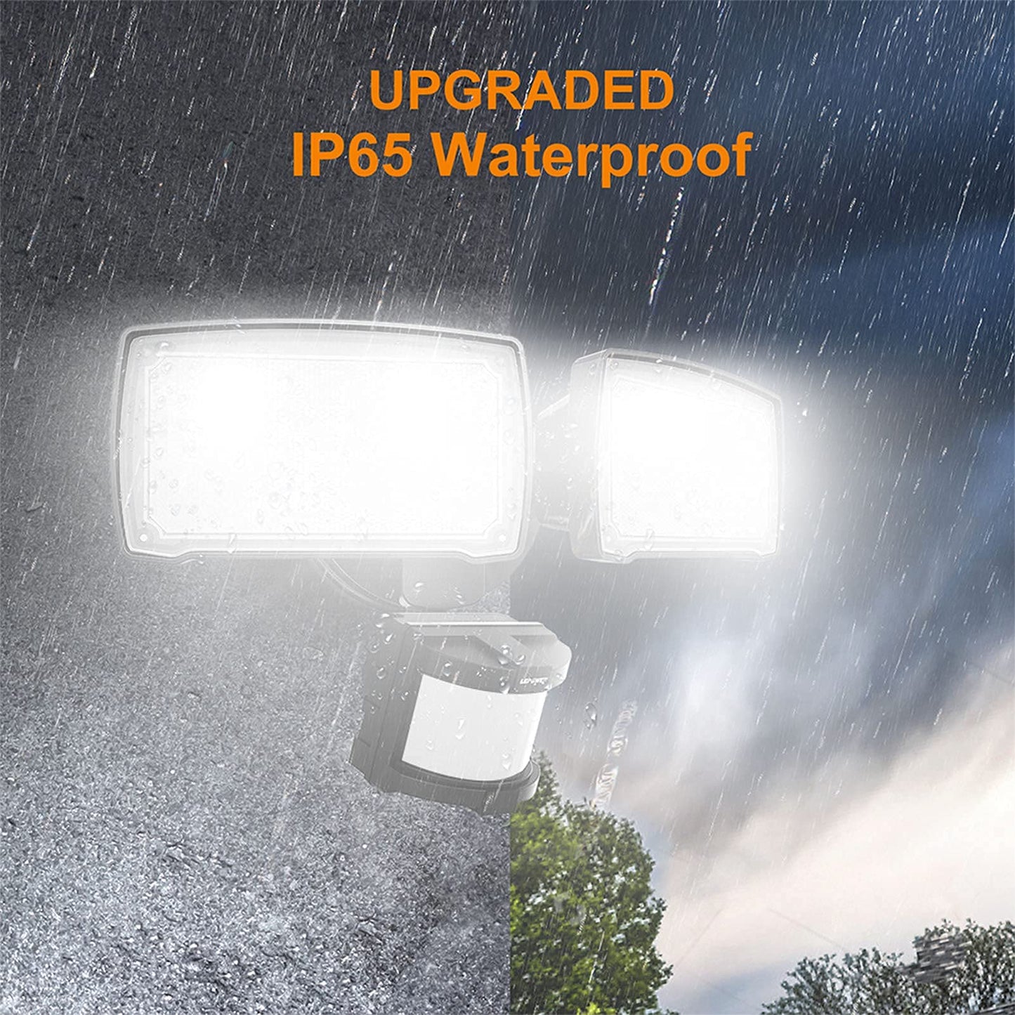 LEPOWER LED Security Lights, 30W 3200LM Motion Sensor, IP65 Waterproof, Black, Model YY01A-BL