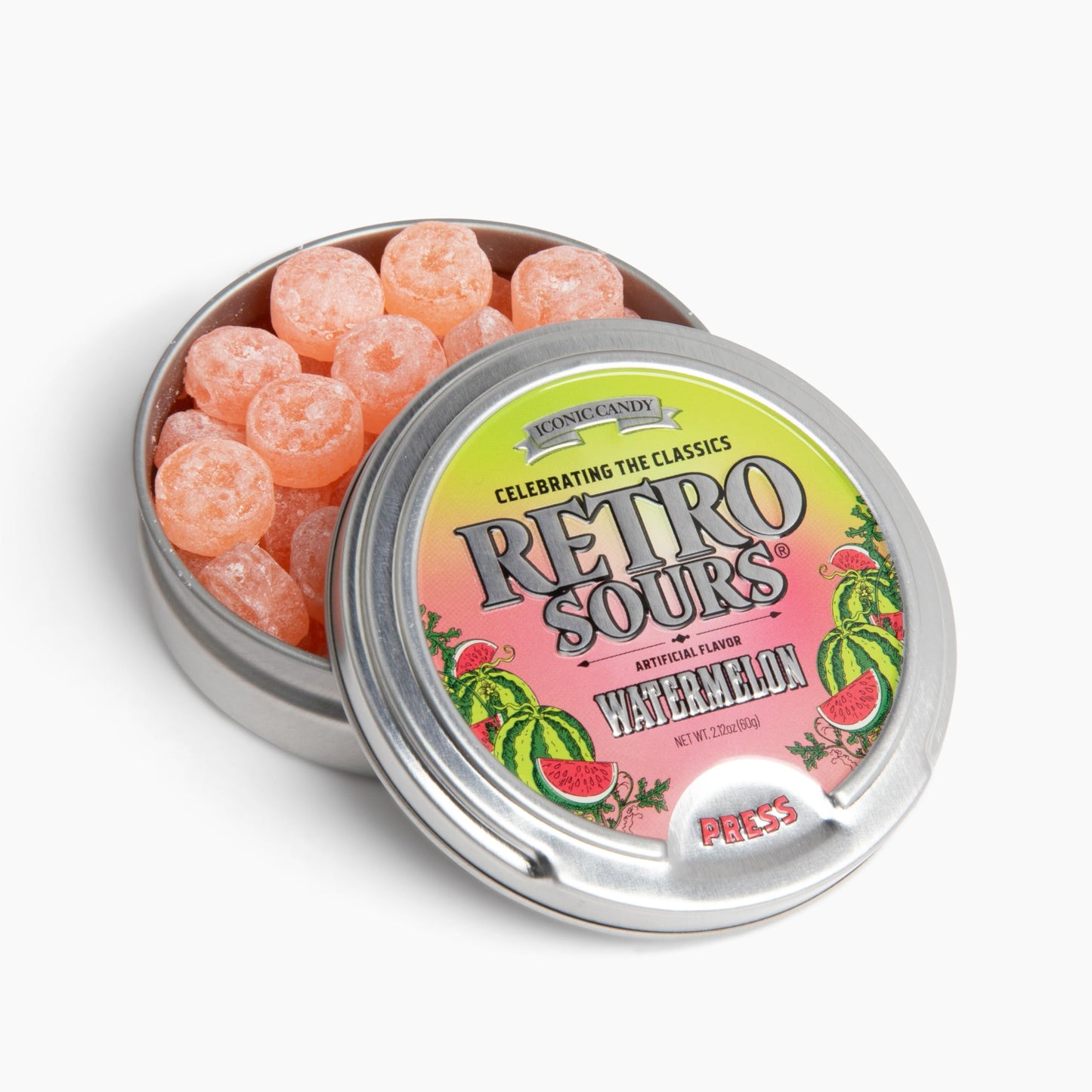 Retro Sours | Hard Tangy Candy | Brought To You By Iconic Candy (8, Watermelon)