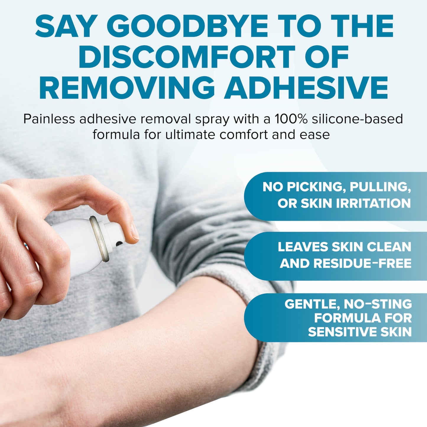 Ultimate Medical Adhesive Remover Spray – Silicone-Based, No-Sting & Odorless – Quick-Drying Bandage Adhesive Remover for Skin – Gentle, Low-Residue Formula for Sensitive Skin & Ostomy Care - 80 ml