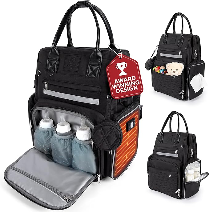 Award-Winning Eco-Friendly Smart Diaper Bag with Changing Station β 2025 Evergreen Winner, Premium All-in-One Backpack, Patent Pending, Heated Bottle Pockets, Trusted by Parents, Seen in Top USA Media