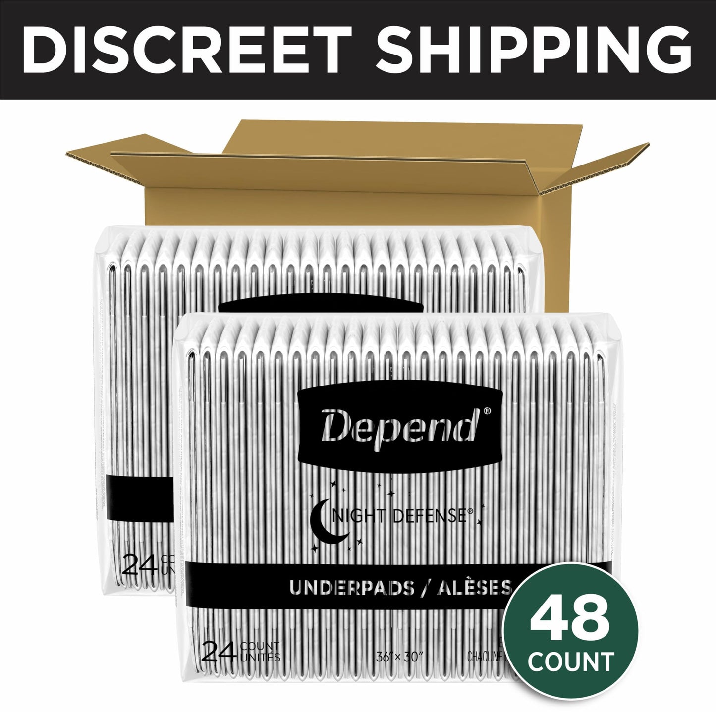Depend Underpads XL, Disposable Incontinence Bed Pads for Adults, Slip Resistant, 36" x 30", 48 Count