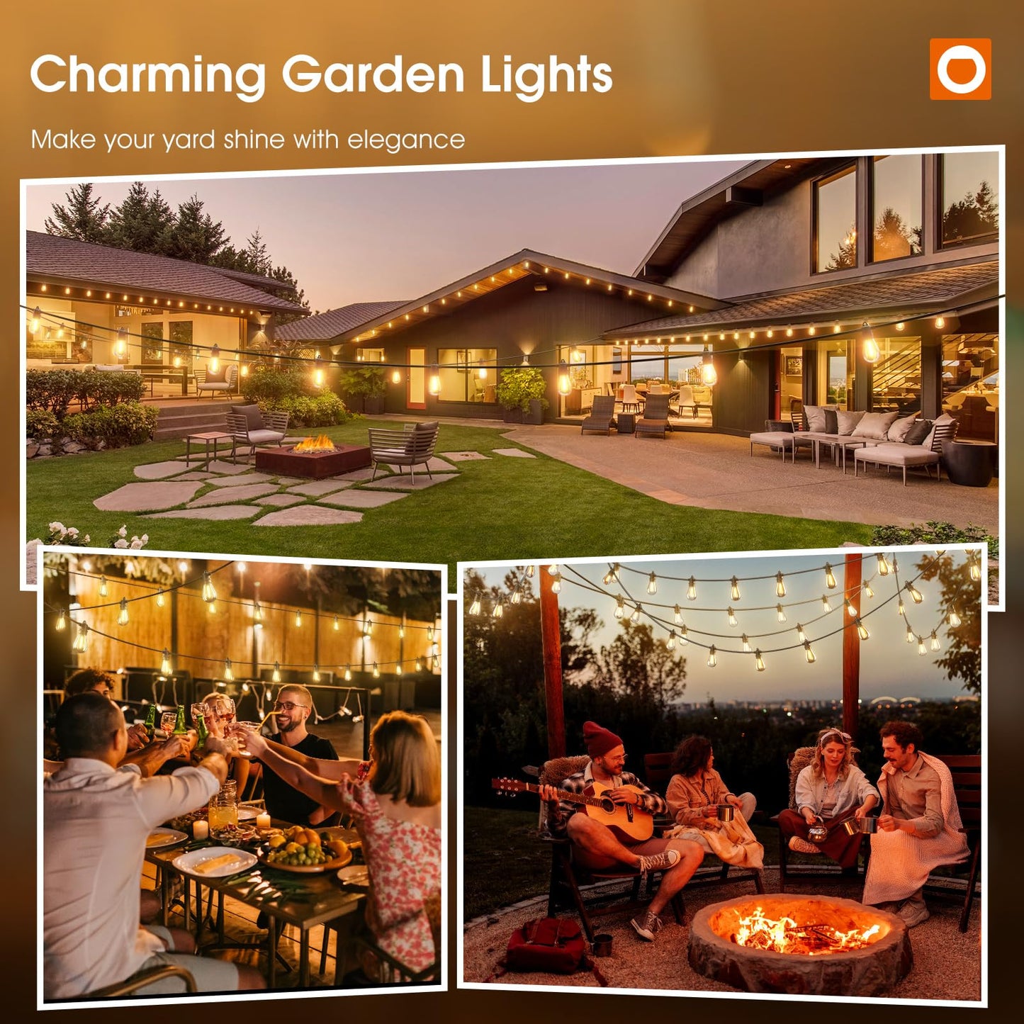Addlon 36Ft Led Outdoor String Lights, 12 Shatterproof Vintage Bulbs, Black, Ip65 Waterproof, Model A09Jw010231