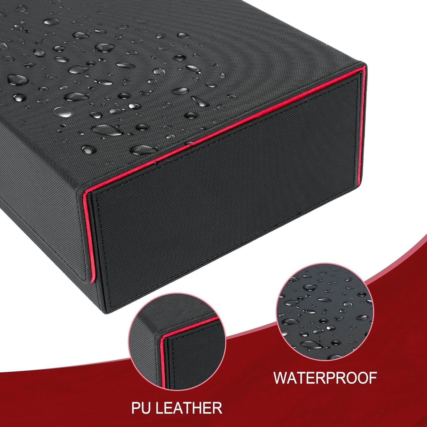 6 in1 Card Deck Box Set,X-Large Premium Trading Card Storage Case with 5 Small Box,Magnetic Game Deck Display Case Compatible with MTG/TCG/Yugioh/Magic/Commander(Black&Red)