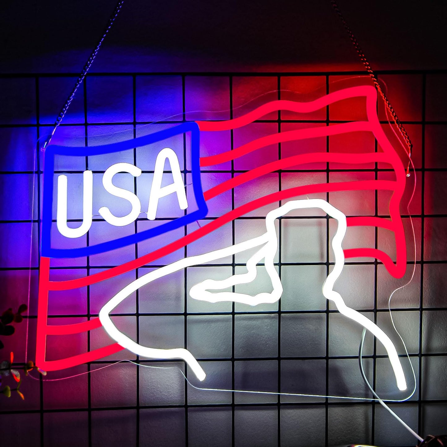 Veterans Day Neon Sign USA Flag Led Light Sign for Wall Decor Bedroom Home Decor Classroom Christmas Neon Light Art Student Gift