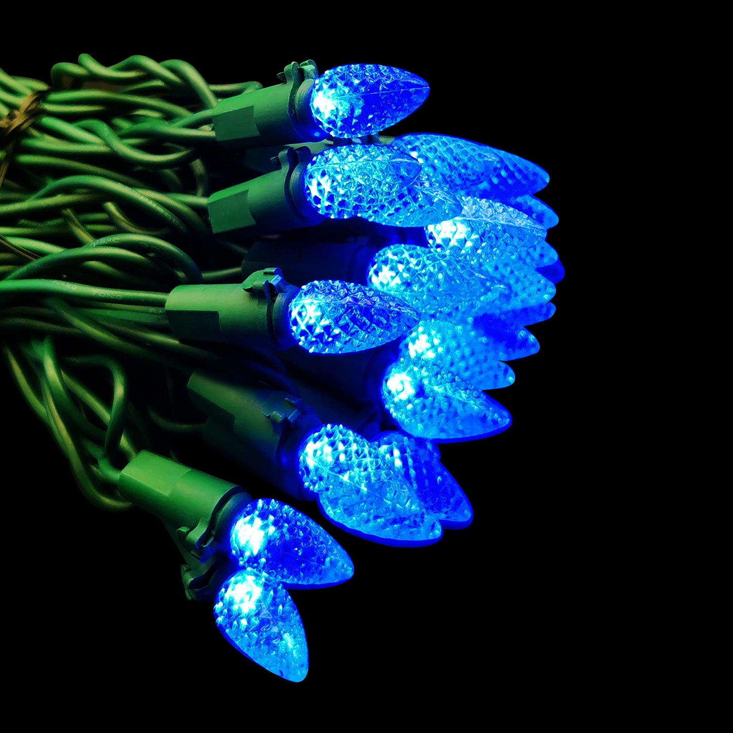 MXTCLM C3 Christmas Lights 50 LED Blue Strawberry 18ft Waterproof Xmas String Lights for Outdoor Indoor Garden Yard Home Party C
