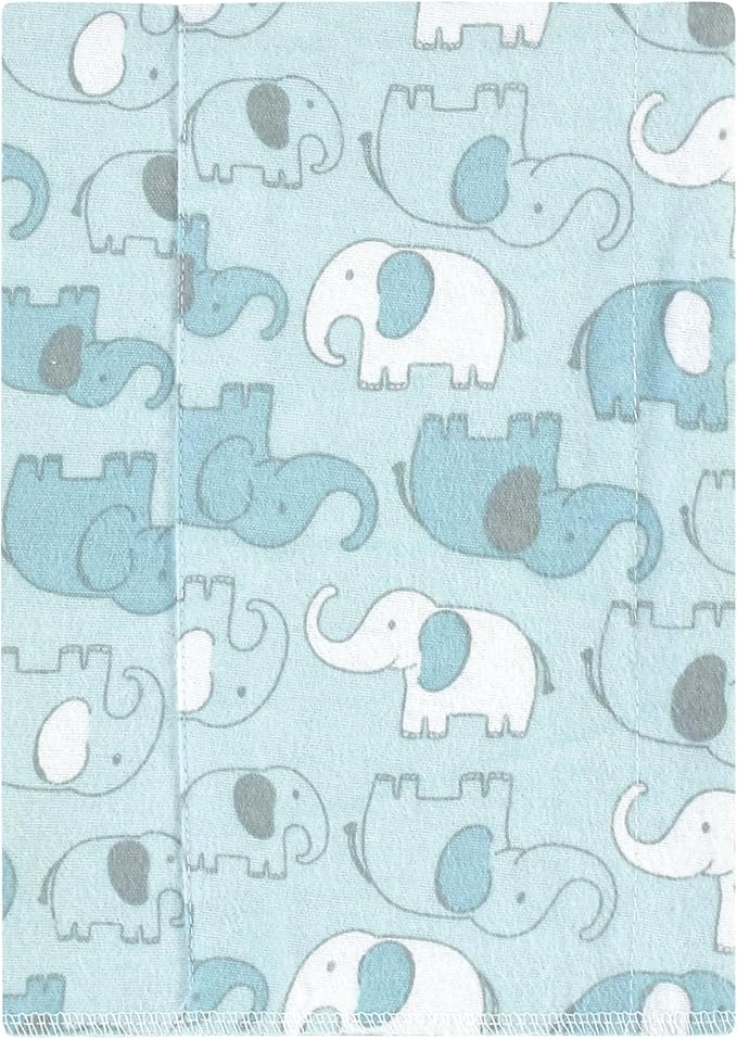 Luvable Friends Hudson Baby Flannel Burp Cloths 4pk, Blue Elephant Journey