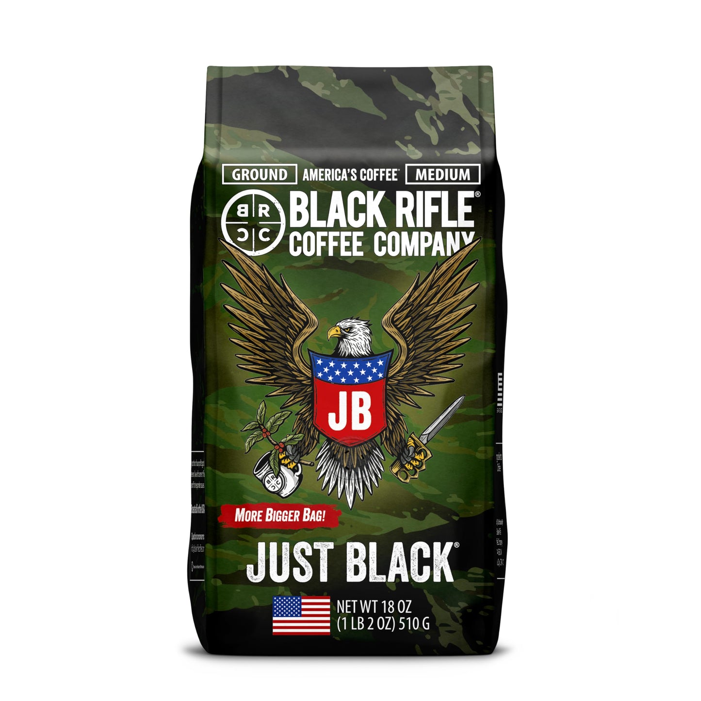 Black Coffee Company Just Black Medium Roast Ground Coffee 18 OZ Bag
