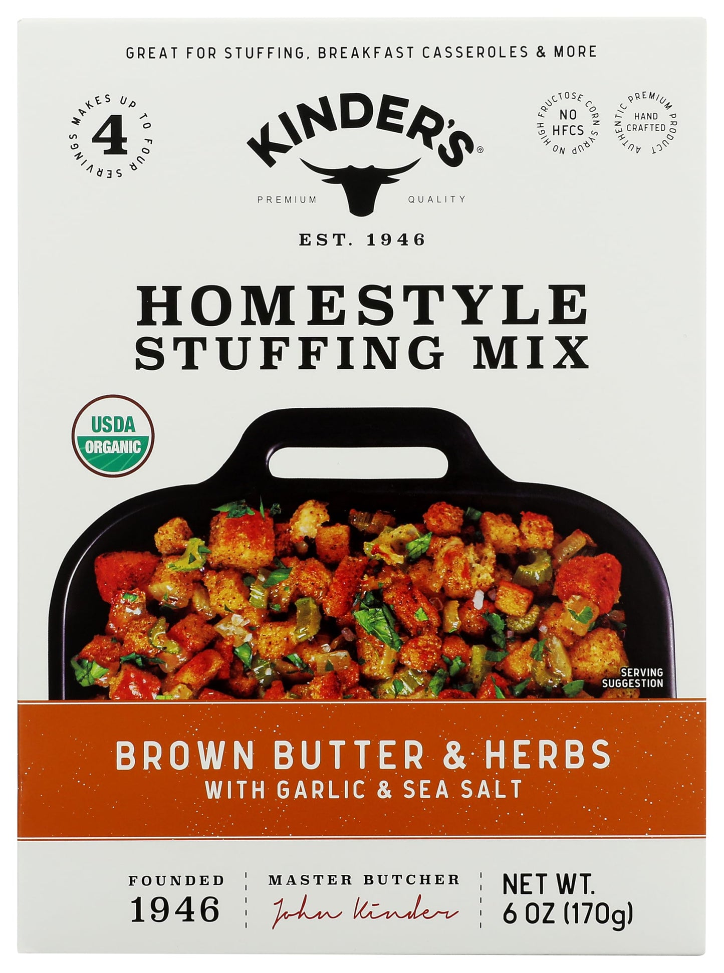 KINDERS Organic Stuffing Brown Butter & Herbs 6 OZ