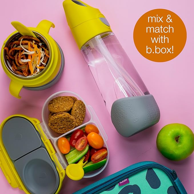 b.box 20oz Tritan Straw Bottle: Large Kids Water Bottle with Flip Straw for School, Daycare. Spill Proof, Leak Proof, Dishwasher Safe, BPA Free (Blue Blaze, 20 oz)