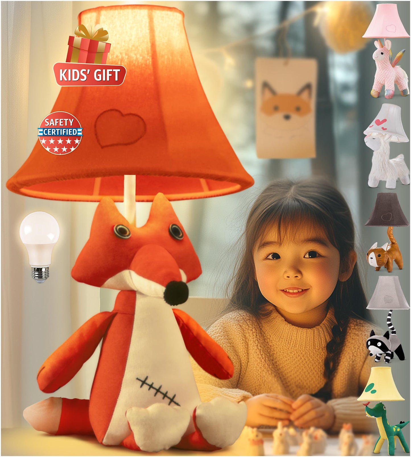 Fox Kids Lamp for Girls Bedroom - 20, Animal Lamp for Kids Room - Cute Christmas Gifts, Birthday Gifts for All Ages: Toddler Boy