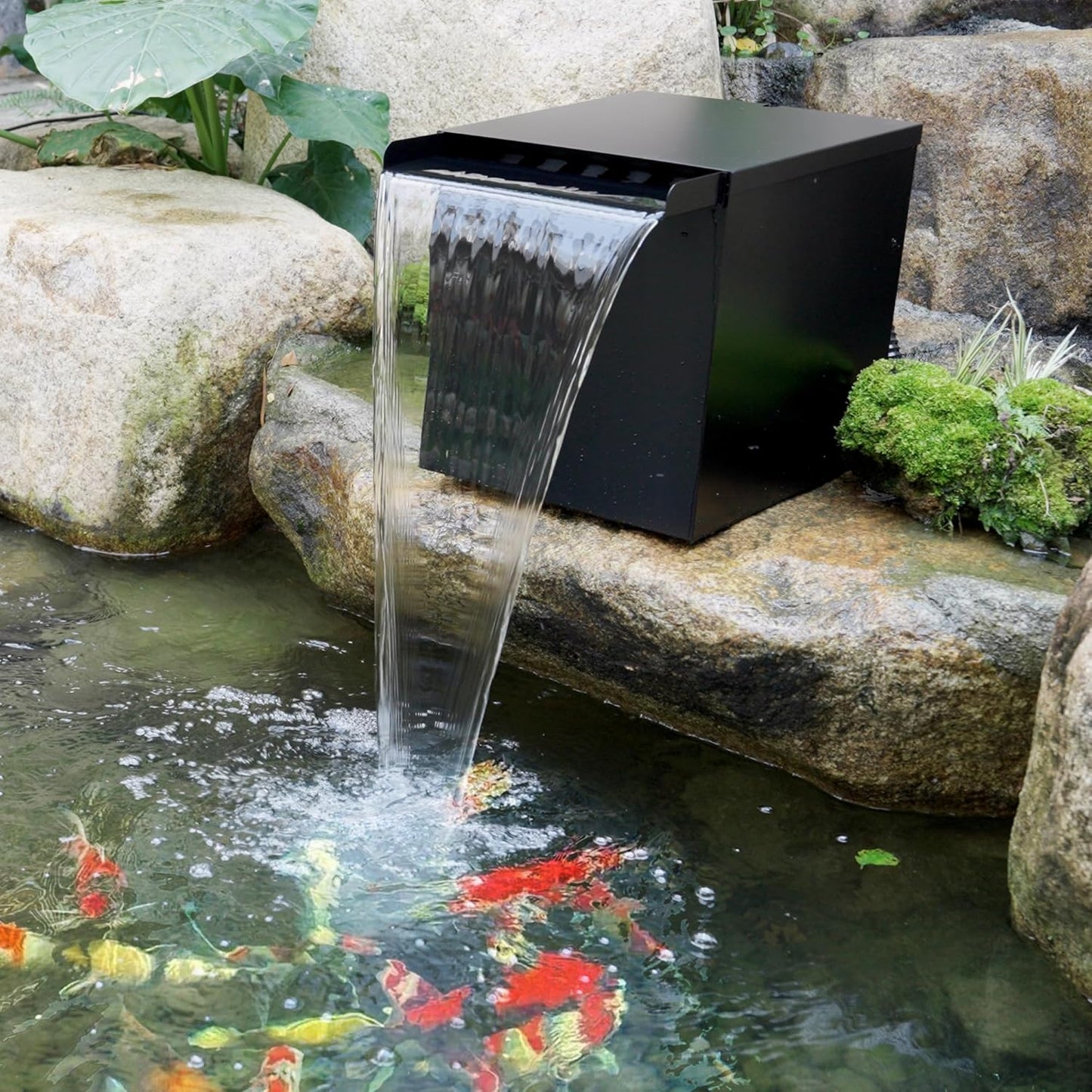 NFESOLAR Large Waterfall Filter System, Pond Filter Waterfall Kit Stainless Steel for Ponds and Streams up to 4,500 Gallons, Includes 5-Stage Filtration System, 1200 GPH Water Pump N4333