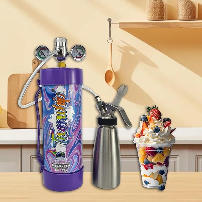 3.3L / 2000G Food-Grade Steel Cylinder – Leakproof, Kitchen-Safe, Stainless Steel Compatible Kitchen Tools (2, blueberry)