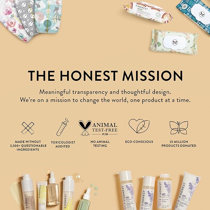 The Honest Company Clean Conscious Multi-Use Wipes | Hypoallergenic + Unscented for Sensitive Skin | Over 99% Water, Compostable, Plant Based, Baby Wipes | Sunburst, 864 Count