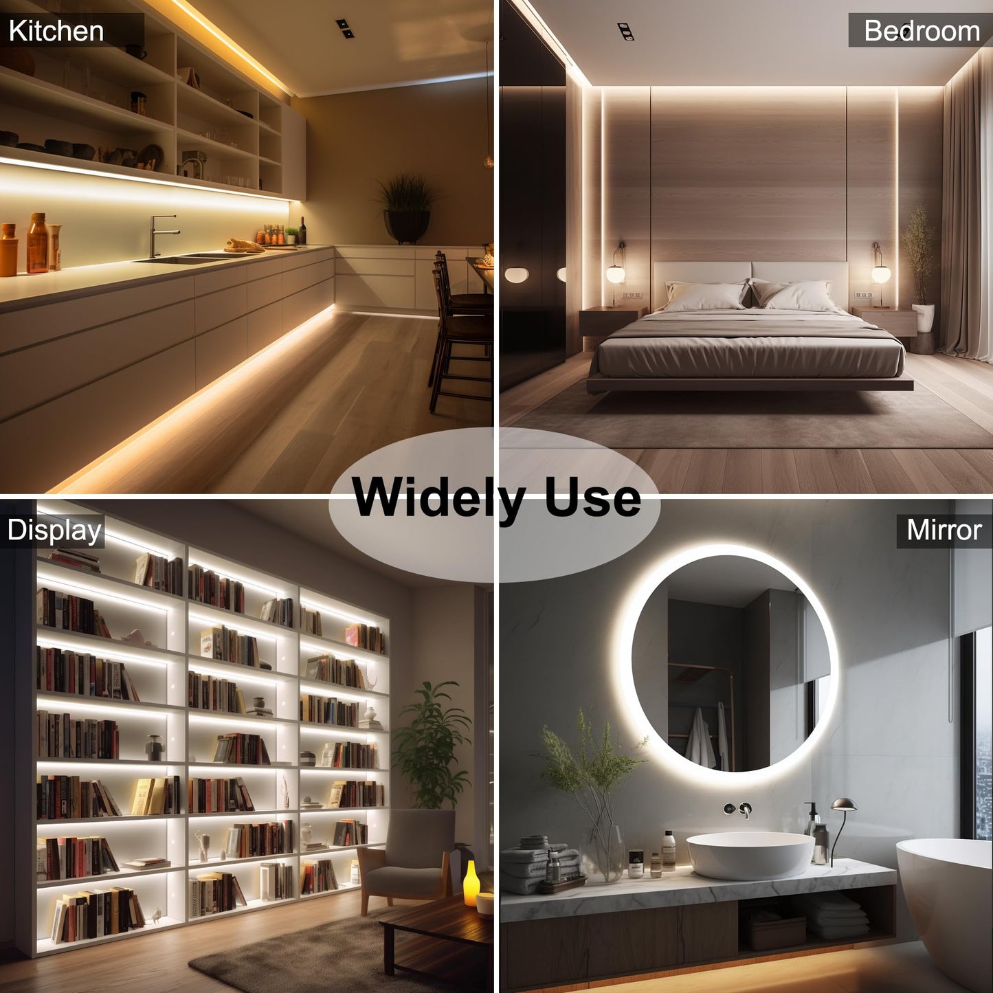 Cct Cob Led Strip Lights 24.6Ft Dimmable 2700K-6500K 24V Tunable White Led Light Strip Kit High Density Cri 90+ Led Strips With Remote Controller And Power Supply For Bedroom Kitchen Home Lighting