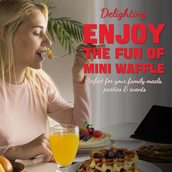 4 Inch Double Mini Waffle Maker Machine, Chaffle Maker, Waflera Electrica, Small Waffle Iron for Waffles, Keto Chaffles, Hash Browns, Cookies, Grey